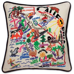 Product Image and Link for hand embroidered California pillow