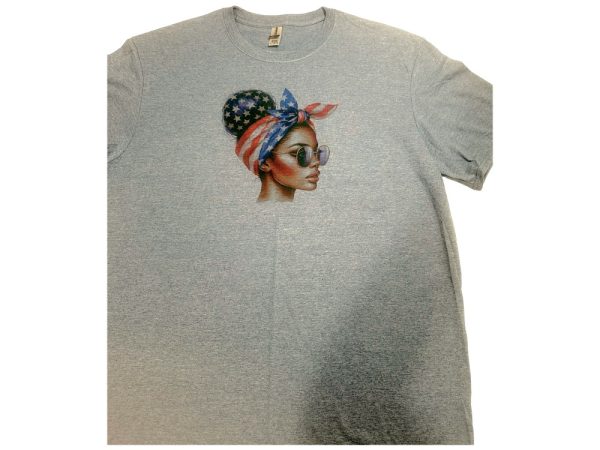 Product Image and Link for Independence Day Messy Bun T-shirt-Heather Indigo