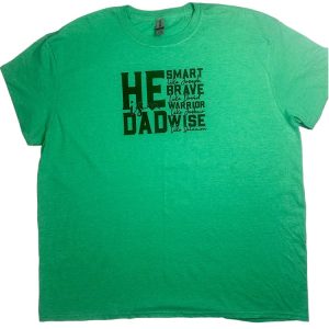 Product Image and Link for He Is Dad -Heather Irish Green