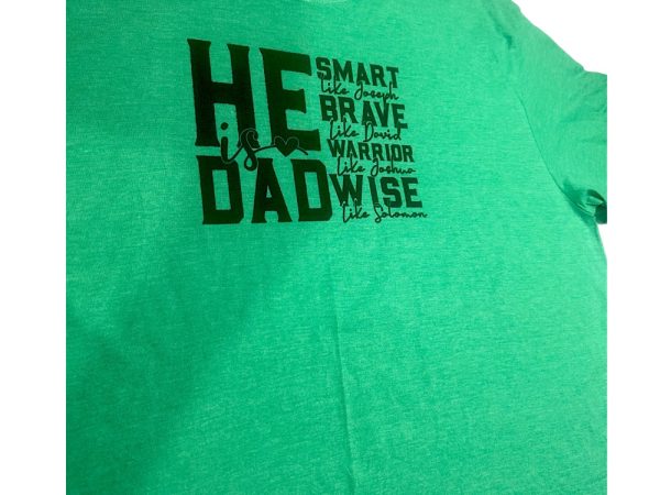 Product Image and Link for He Is Dad -Heather Irish Green