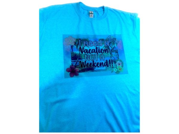 Product Image and Link for Gildan 640 Softstyle Unisex T-Shirt – “I Need a Vacation, Not a Weekend!” Graphic Tee (Heather Royal)