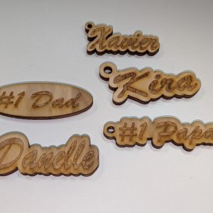 Product Image and Link for Personalized Laser Engraved Wood Keychain