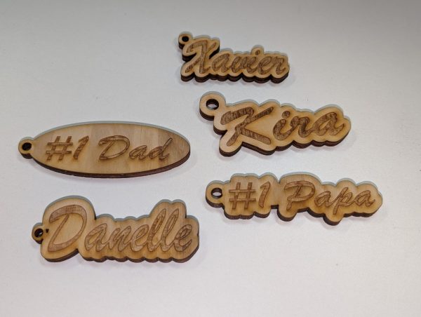 Product Image and Link for Personalized Laser Engraved Wood Keychain