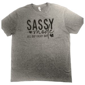 Product Image and Link for Sassy Mode T-shirt charcoal