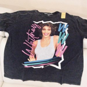 Product Image and Link for Official Licensed Band Apparel Made from eco-friendly 100% Cotton Whitney Houston T-Shirt Size XLarge
