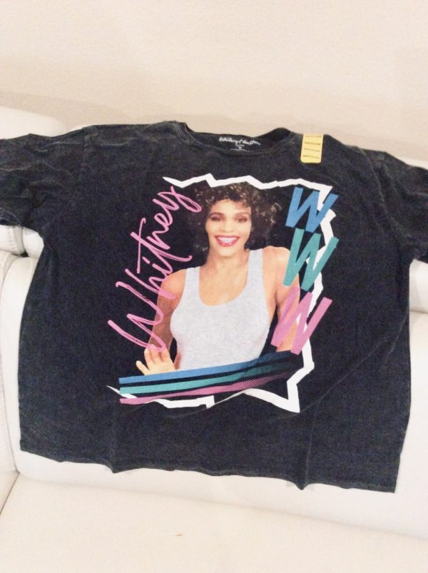 Product Image and Link for Official Licensed Band Apparel Made from eco-friendly 100% Cotton Whitney Houston T-Shirt Size XLarge