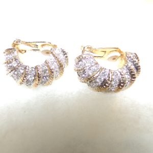 Product Image and Link for Vintage RHINESTONES Hoop Clip-on Earrings