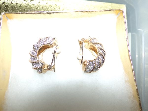 Product Image and Link for Vintage RHINESTONES Hoop Clip-on Earrings