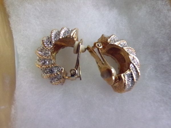 Product Image and Link for Vintage RHINESTONES Hoop Clip-on Earrings