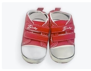 Product Image and Link for Baby Fashion Velcro Red 12-18M