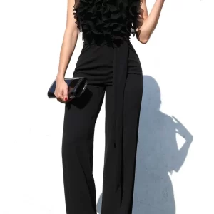 Product Image and Link for Black Sleeveless Jumpsuit with Ruffles