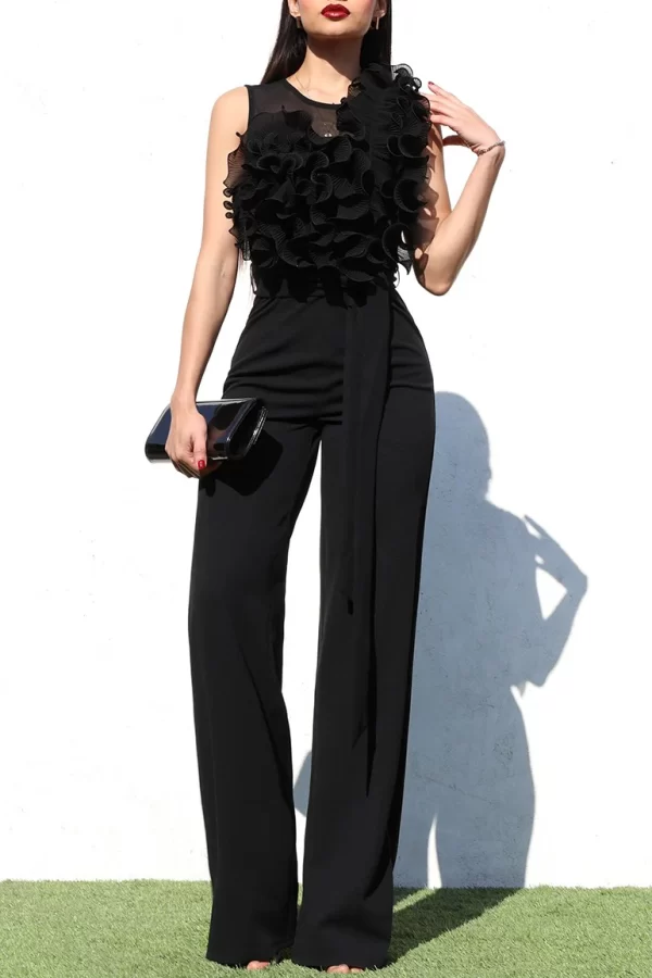 Product Image and Link for Black Sleeveless Jumpsuit with Ruffles