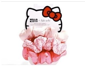 Product Image and Link for Hello Kitty X KITSCH Recycled Fabric Puffy Hair Scrunchies