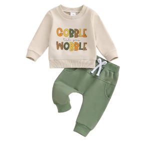 Product Image and Link for Gobble Till You Wobble” Baby Thanksgiving Outfit Size 0-6 MONTHS