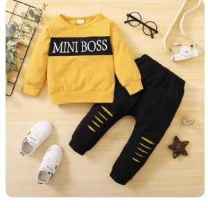 Product Image and Link for Mini Boss yellow 2 pcs Set 6-9MONTHS