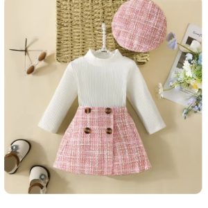 Product Image and Link for Stylish Plaid Pink Baby Outfit