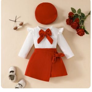 Product Image and Link for Classic Red & White Baby Ensemble Size 6-9 MONTHS