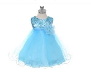 Product Image and Link for Sequin Part Dress Aqua 6-12M