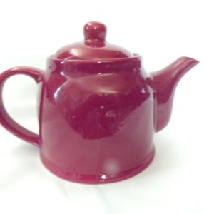 Product Image and Link for Cute Little Burgundy Red “Tea for Two” Tea Pot by ENGLISH TEA STORE!