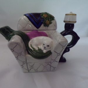 Product Image and Link for Adorable Kitten in Comfy Chair Porcelain Tea Pot