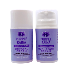 Product Image and Link for PURPLE RAINA Aura Cream Duo – Amethyst & Mushroom