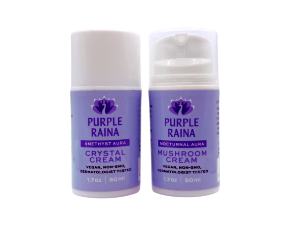 Product Image and Link for PURPLE RAINA Aura Cream Duo – Amethyst & Mushroom