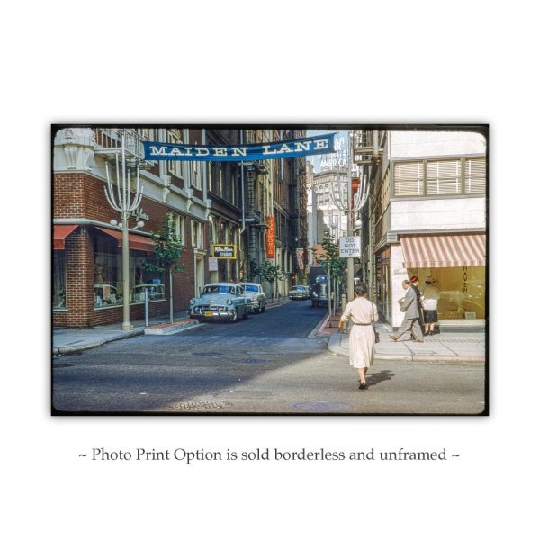 Product Image and Link for Vintage Maiden Lane San Francisco Street Photograph – Historic City Art Print | Nostalgic California Wall Art