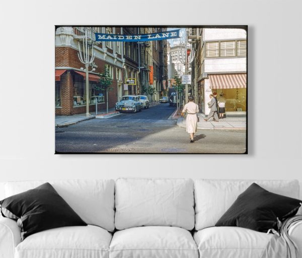 Product Image and Link for Vintage Maiden Lane San Francisco Street Photograph – Historic City Art Print | Nostalgic California Wall Art