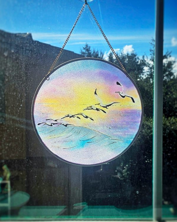 Product Image and Link for 8″ Silk Suncatcher – “Soaring”