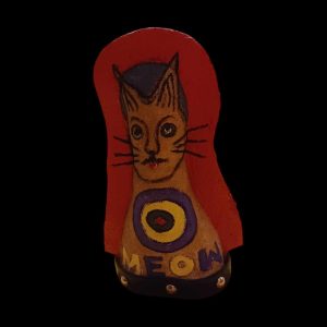 Product Image and Link for Hand Painted Carnival Knockdown Punk Doll Cat 9 1/2 inch tall