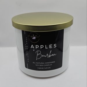 Product Image and Link for Apples and Bourbon 3-Wick Soy Candle (16oz)