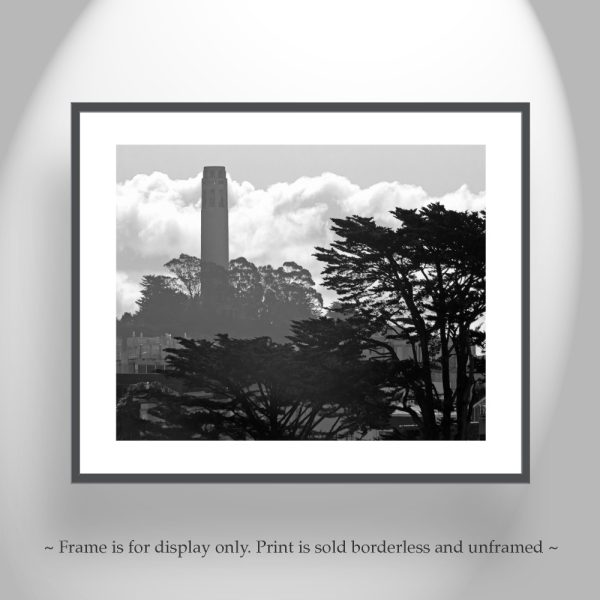 Product Image and Link for Coit Tower San Francisco Art Photography in Black and White as Living Room Decor