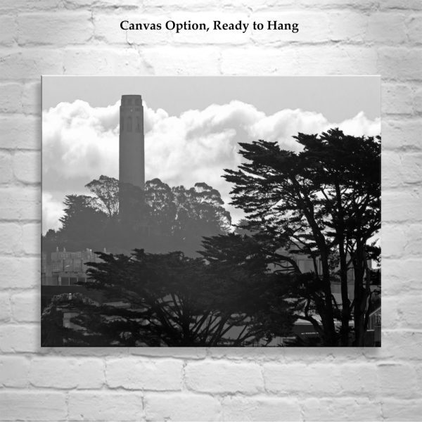 Product Image and Link for Coit Tower San Francisco Art Photography in Black and White as Living Room Decor