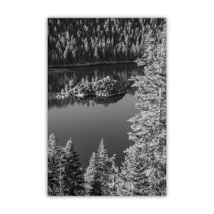 Product Image and Link for Tahoe Print in Black and White with Emerald Bay and Fannette Island