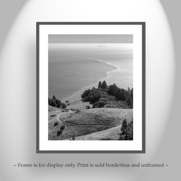 Product Image and Link for Mount Tamalpais Marin County Art in Black and White with Farallons near San Francisco California