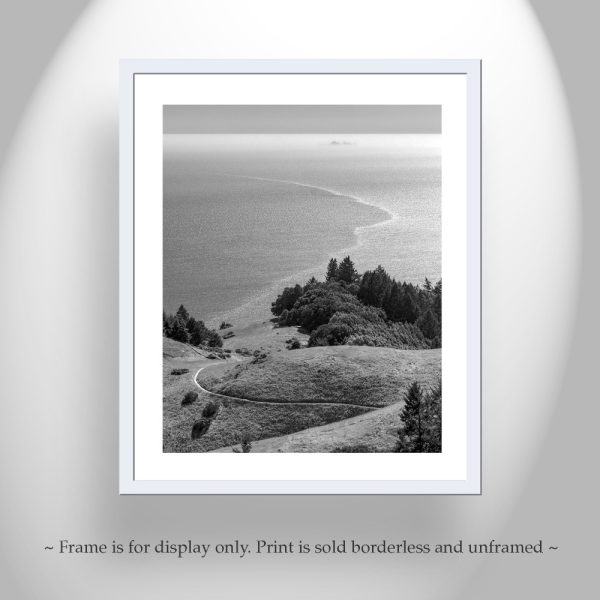 Product Image and Link for Mount Tamalpais Marin County Art in Black and White with Farallons near San Francisco California