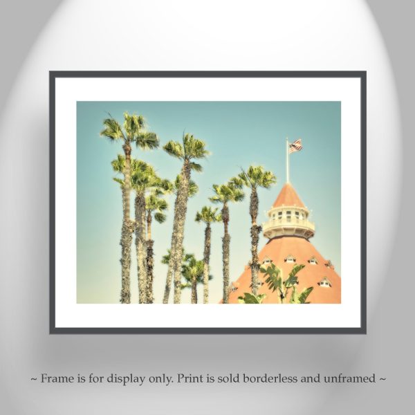 Product Image and Link for Hotel Del Coronado San Diego Art Photography Print with California Beach Palm Trees