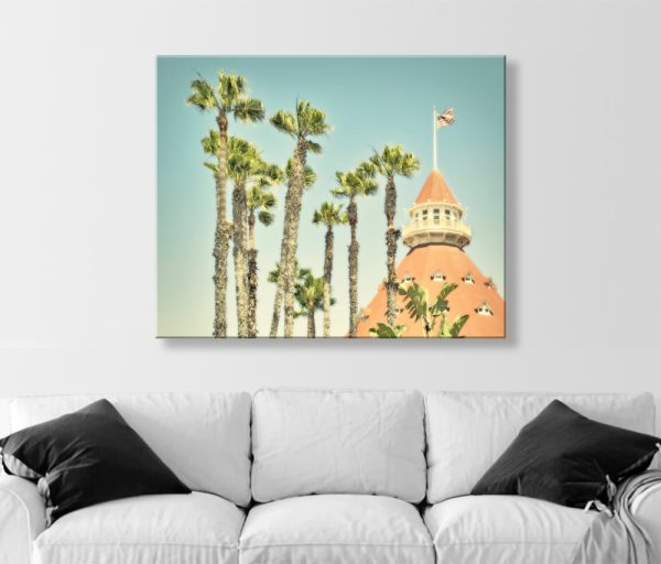 Product Image and Link for Hotel Del Coronado San Diego Art Photography Print with California Beach Palm Trees