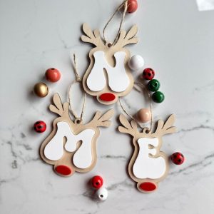 Product Image and Link for Letter Reindeer Ornaments