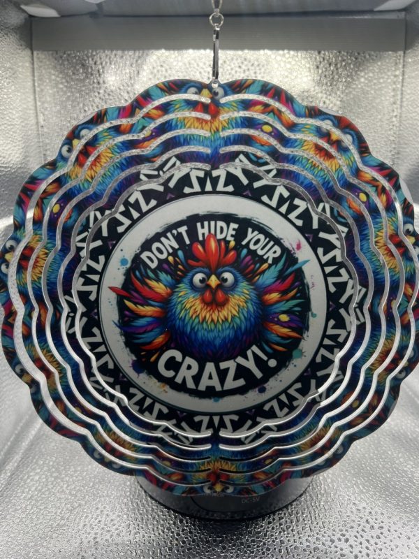 Product Image and Link for Don’t Hide Your Crazy 8” metal windspinner