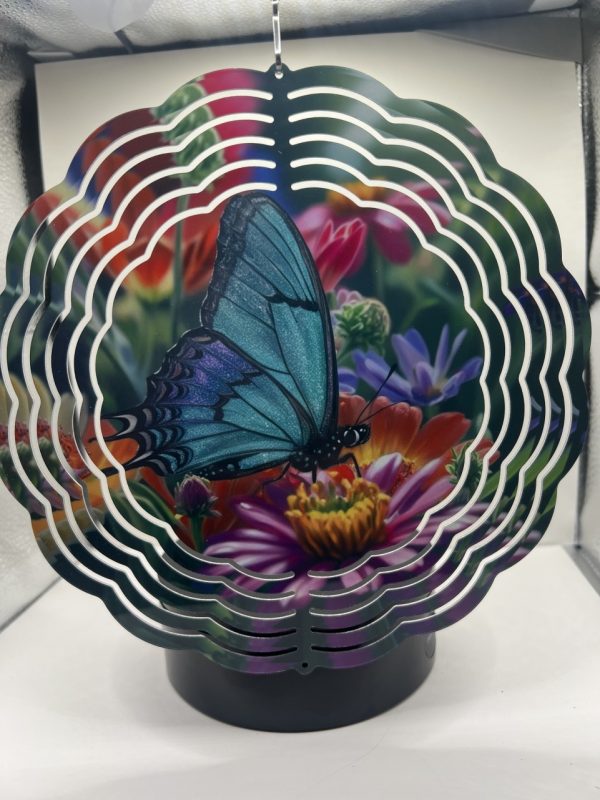 Product Image and Link for Butterfly and flowers 8” Windspinner