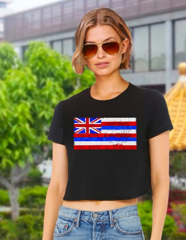 Product Image and Link for Hawaii Flag Crop Tee