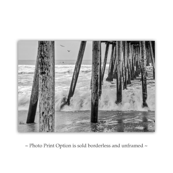 Product Image and Link for San Diego Wall Art with Imperial Beach Pier in Black and White as Home Decor Gift