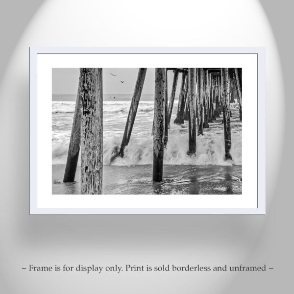 Product Image and Link for San Diego Wall Art with Imperial Beach Pier in Black and White as Home Decor Gift