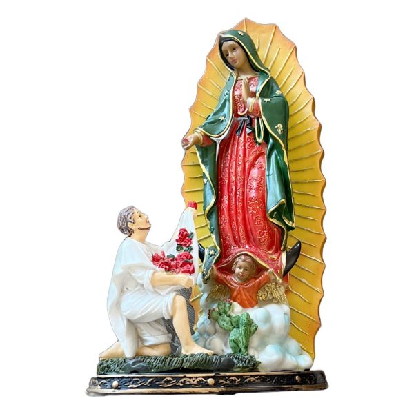 Product Image and Link for Our Lady of Guadalupe with Juan Diego Figurine 12″