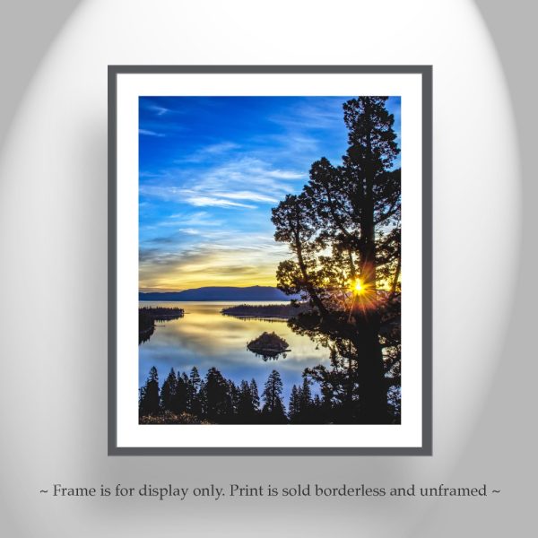 Product Image and Link for Lake Tahoe Art Photo Print with Emerald Bay Sunrise