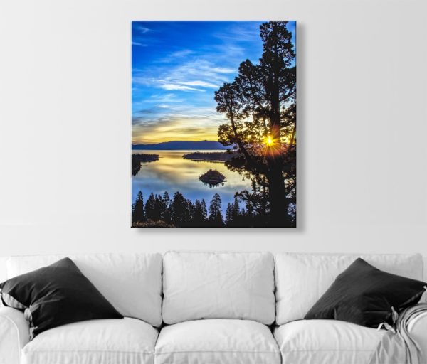 Product Image and Link for Lake Tahoe Art Photo Print with Emerald Bay Sunrise