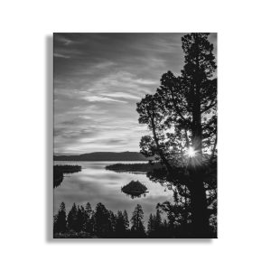 Product Image and Link for Black and White Photo of Lake Tahoe with Emerald Bay Sunrise | Fine Art Print for Home