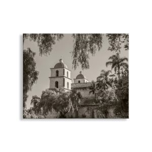 Product Image and Link for Santa Barbara California Mission Art Photography | Vintage Church Wall Decor for Home or Office