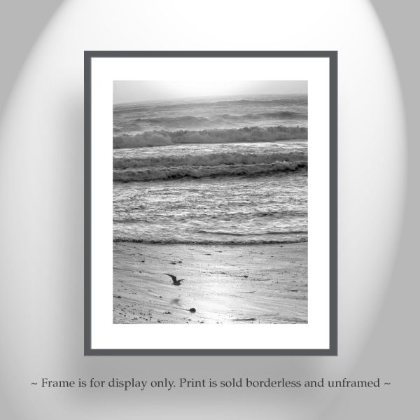 Product Image and Link for Black and White Beach Photography Print at Jalama Beach Santa Barbara California Coast